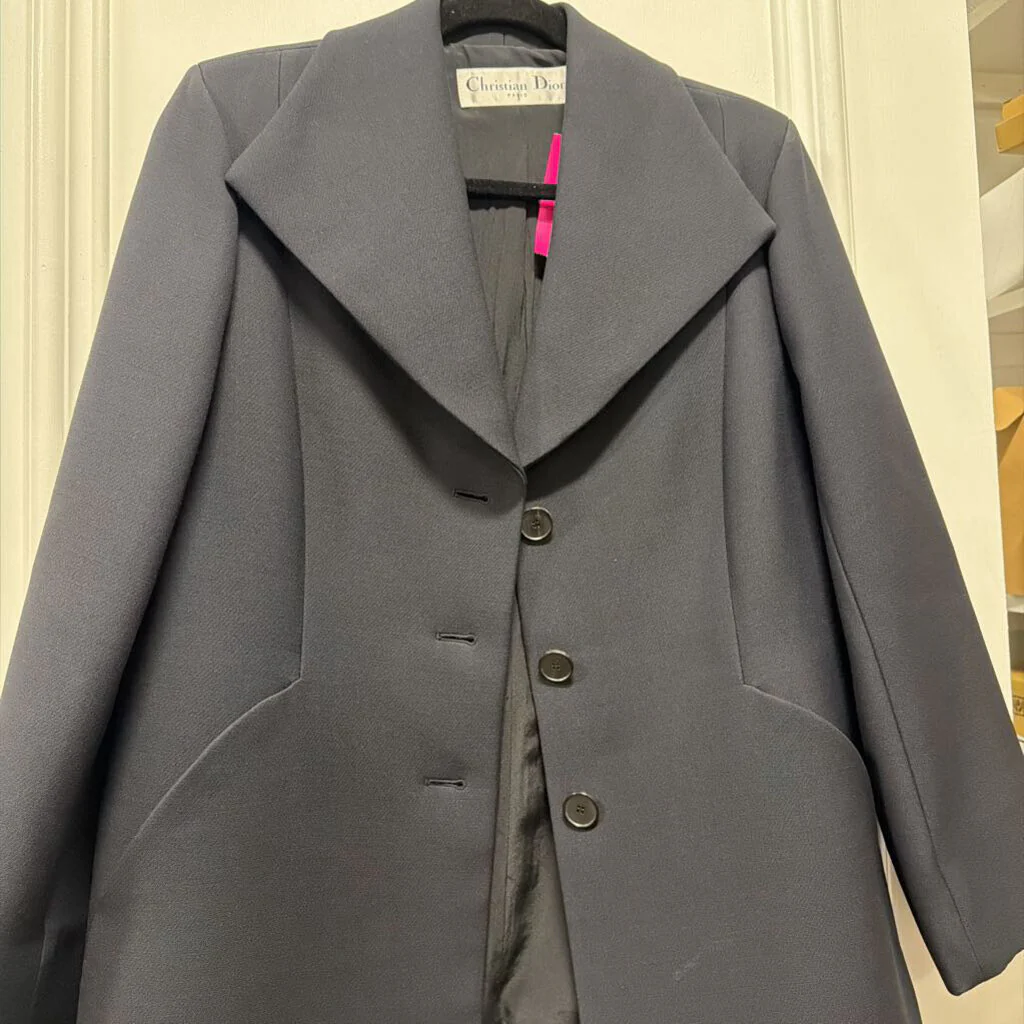 Black Wool Silk Bar Jacket