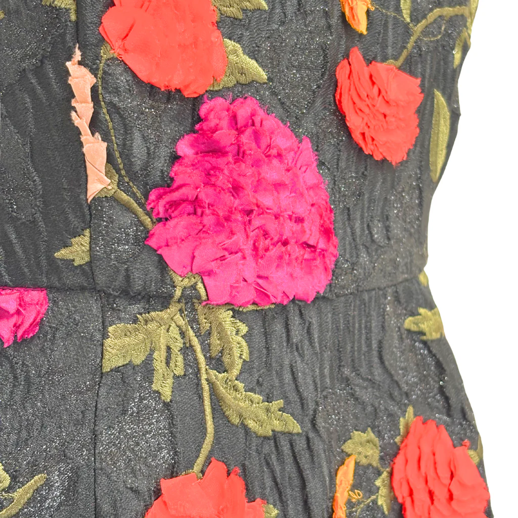 Erdem Black Floral Applique Maxi Dress, 4 - Image 2