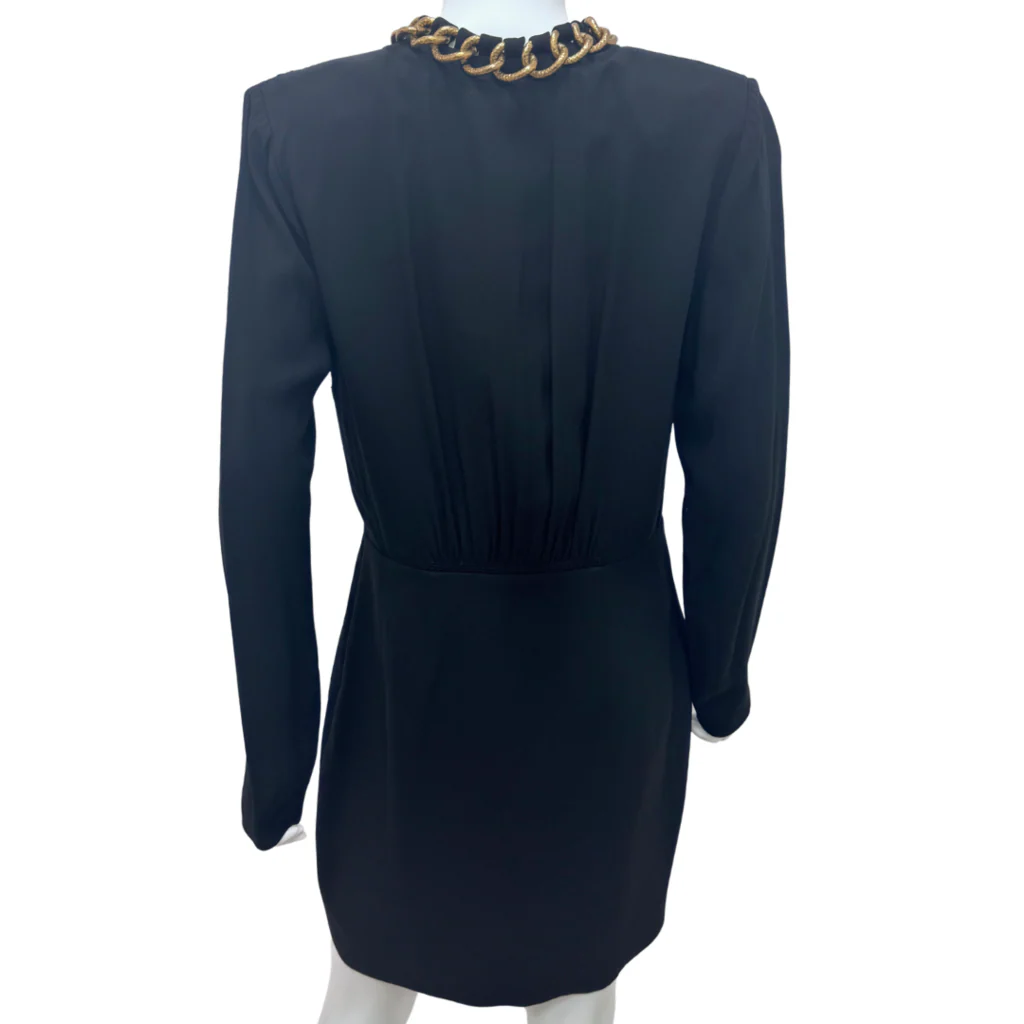 Givenchy Black Viscose Gold Chain Dress, 40 (NWT) - Image 3