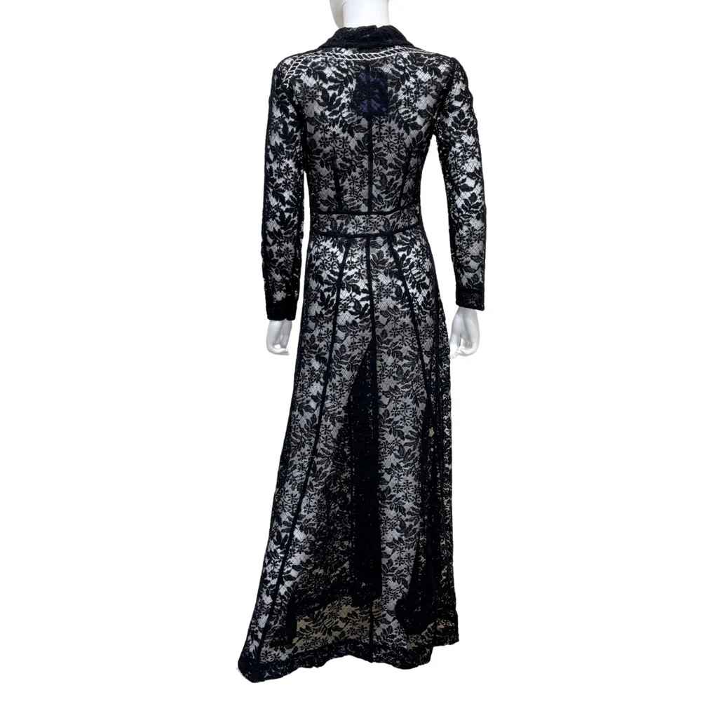Louis Vuitton Black Lace Button Down Maxi Dress, 36 (NWT) - Image 4