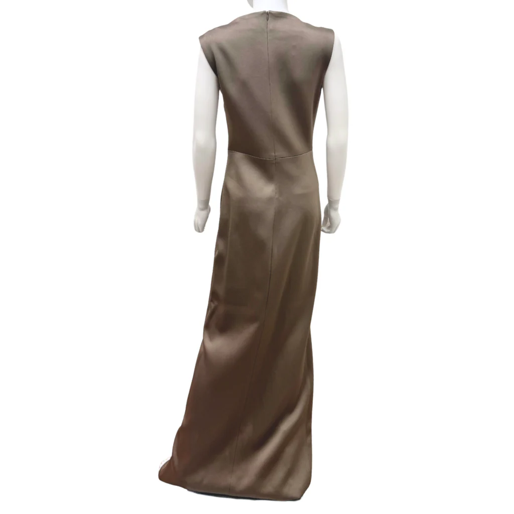 Partow Grey Acetate Collared Maxi Dress, 4 - Image 3
